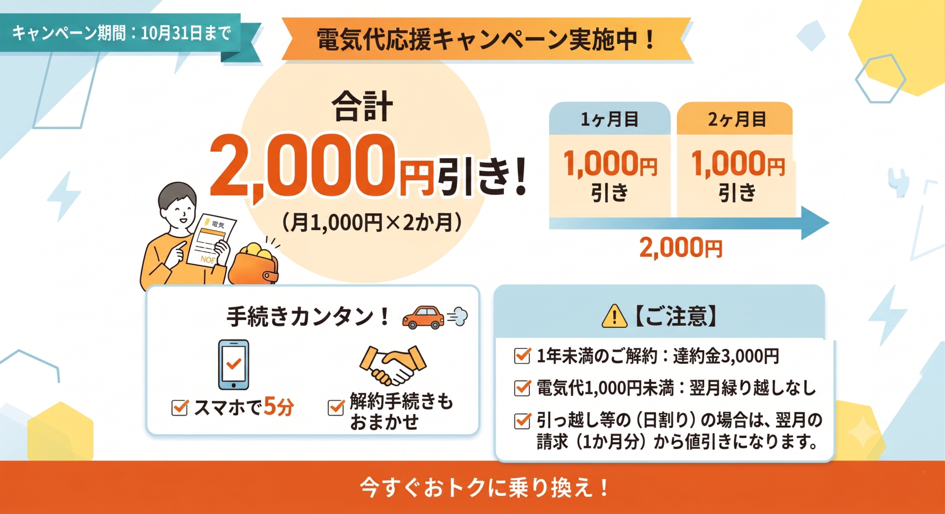10/31まで！電気代応援キャンペーン！